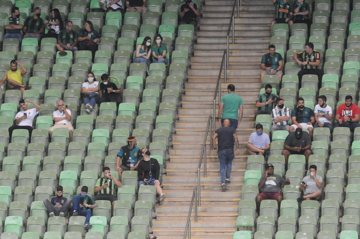 Jogo com o Palmeiras, pela 24 rodada do Campeonato Brasileiro, marcou o retorno do torcedor do Coelho ao Independncia ainda em meio  pandemia da COVID-19 (Juarez Rodrigues/EM/D.A Press)