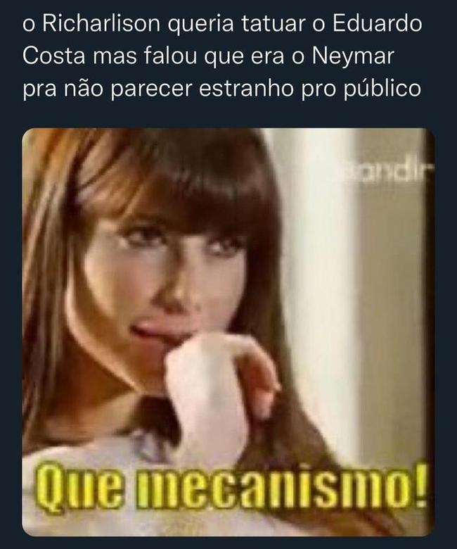 Tatuagem do rosto de Neymar em Richarlison vira meme