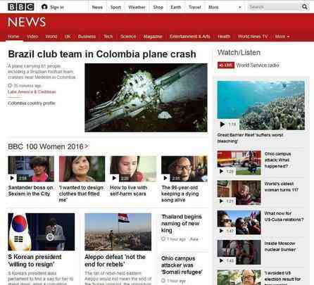 BBC News (Reino Unido) -  Time brasileiro em acidente areo na Colmbia