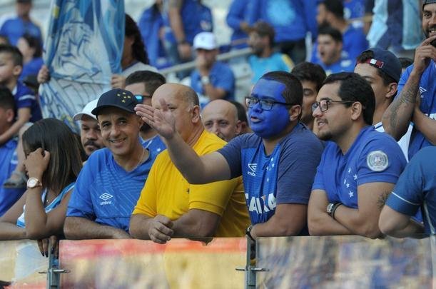 Imagens das torcidas de Cruzeiro e So Paulo no Mineiro