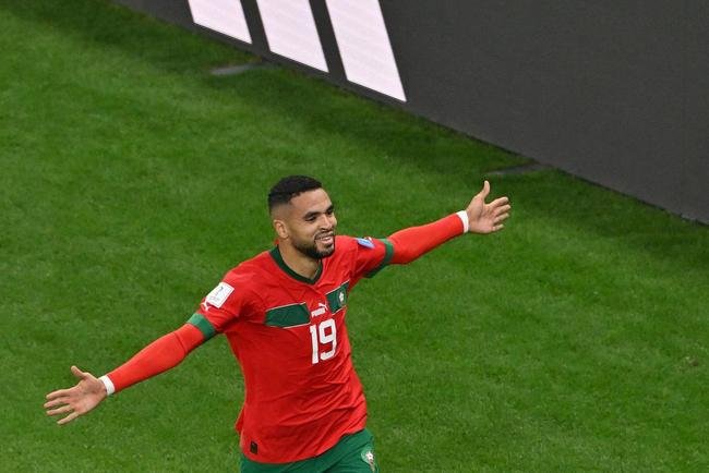 Fotos do gol de Youssef En-Nesyri, de Marrocos, sobre Portugal, pelas quartas de final da Copa do Mundo de 2022, no Catar