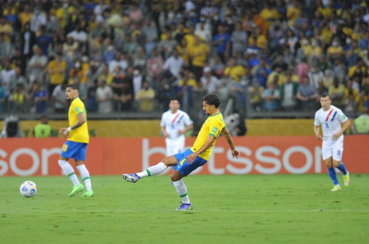 Brasil goleou o Paraguai por 4 a 0 no Mineiro, em BH, pelas Eliminatrias da Copa do Mundo, com gols de Raphinha, Philippe Coutinho, Antony e Rodrygo