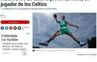 Jornal Marca, de Madri, na Espanha, relembrou trajetória de Fab Melo no basquete norte-americano