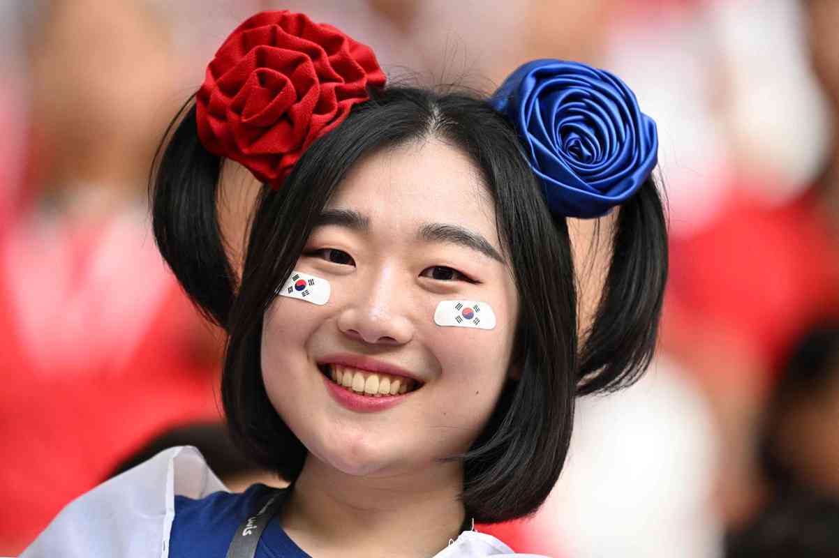 Torcedores de Coreia do Sul e Gana na partida pelo Grupo H da Copa do Mundo do Catar