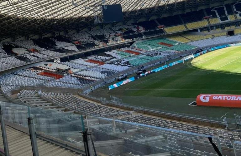 Fotos dos mosaicos feitos para a partida entre Atltico e Boca Juniors no Mineiro, pelas oitavas de final da Copa Libertadores