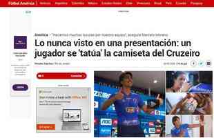 Jornal 'Marca', da Espanha, descreveu que Marcelo Moreno 'se tatuou' com a camisa celeste