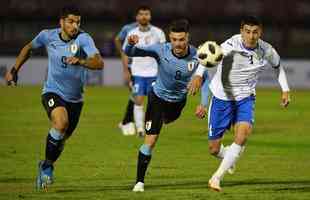Fotos da vitria do Uruguai sobre o Uzbequisto, em Montevidu, em amistoso antes da Copa