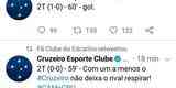 Torcedores do Atltico selecionaram tweets do perfil do Cruzeiro para tirar sarro aps vitria
