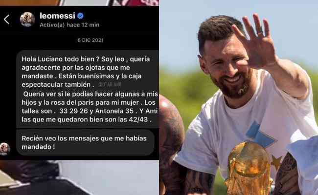 Messi viralizou com mensagem para loja de sandlias