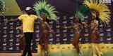 Atletas jamaicanos participaram de evento olmpico com a patrocinadora de material esportivo