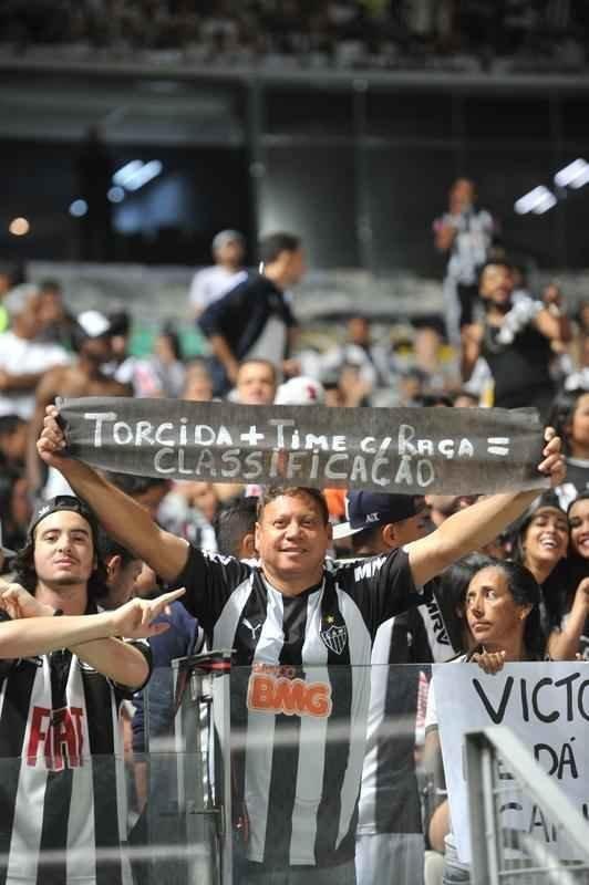 Torcida do Galo acompanhou o duelo entre o Alvinegro e o Jorge Wilstermann, no Mineiro