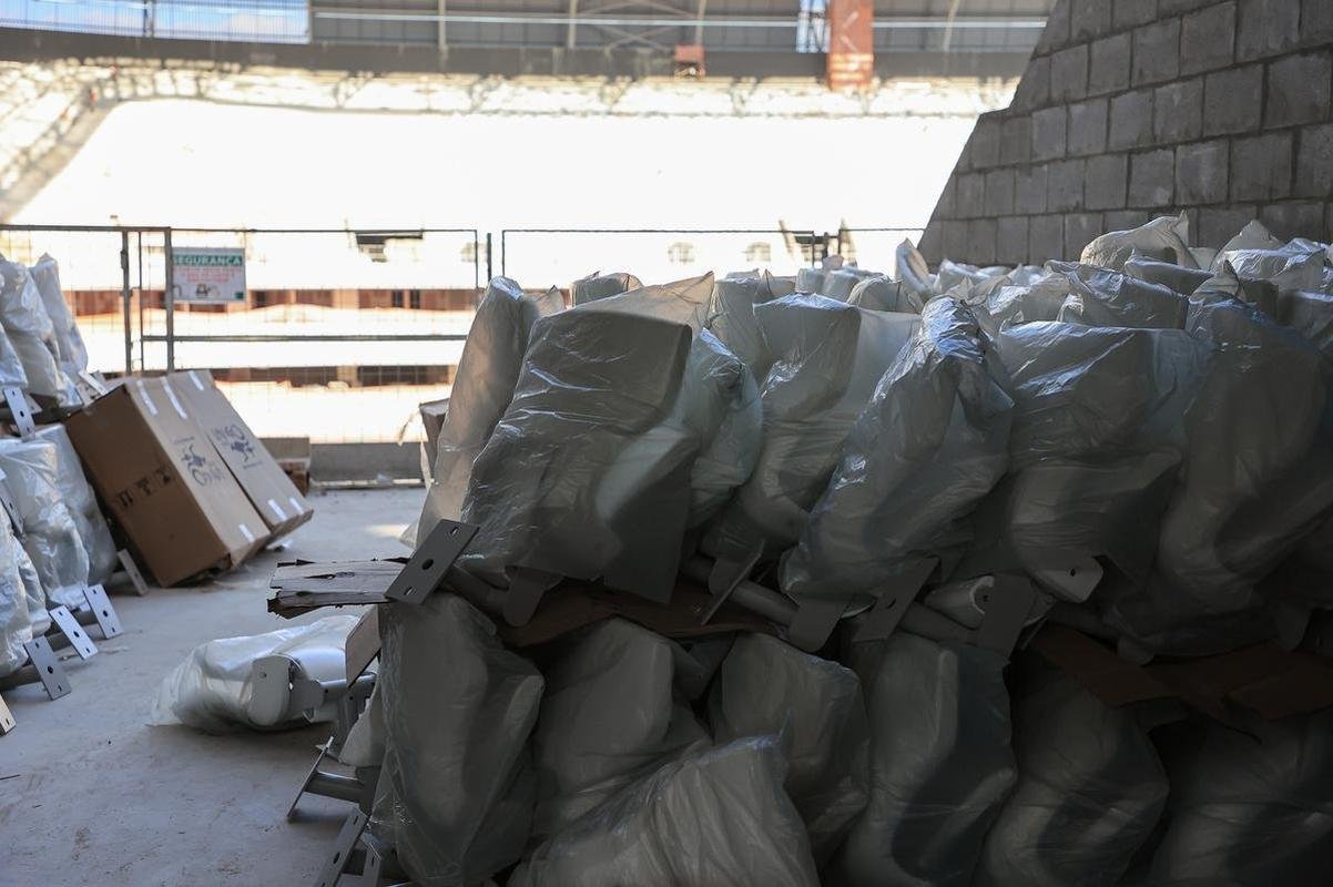 Arena MRV segue em ritmo acelerado de obras. Previso de concluso do estdio foi atualizada para dezembro.