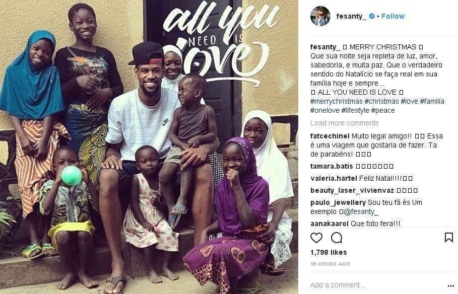 Felipe Santana: 'Que sua noite seja repleta de luz, amor, sabedoria, e muita paz. Que o verdadeiro sentido do Natalcio se faa real em sua famlia hoje e sempre'