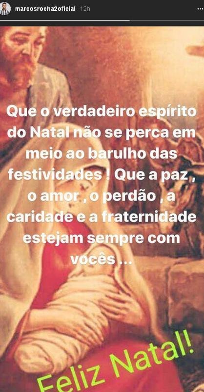 Marcos Rocha postou uma imagem do nascimento do menino Jesus