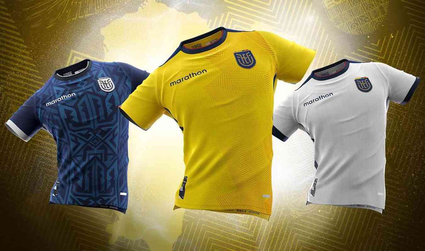 A Marathon produziu trs modelos de camisas para o Equador usar na Copa do Catar