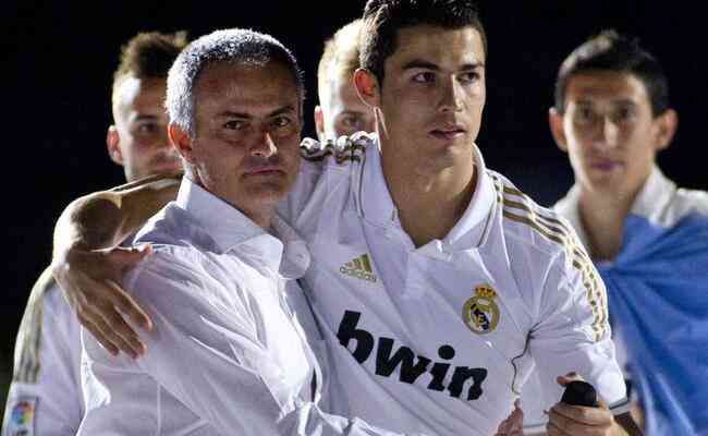 Jos Mourinho e Cristiano Ronaldo em 2012, poca em que trabalharam juntos no Real Madrid