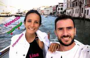 O argentino Mancuello deixou o pas para visitar Veneza, na Itlia, ao lado da esposa
