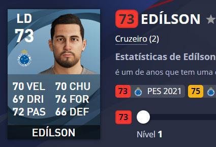 Edilson - Cruzeiro (apenas no mundo virtual) - Overall 73