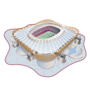 Arena para 40 mil torcedores fica na cidade de Al Rayyan, sede de um dos mais tradicionais clubes do Catar, e tem design inspirado na história do país
