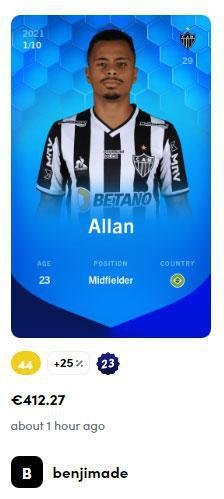Allan - 412,27 euros (R$ 2.625,38) pela carta super rara