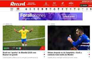 Record, de Portugal: Brasil nas quartas de final com Neymar em grande