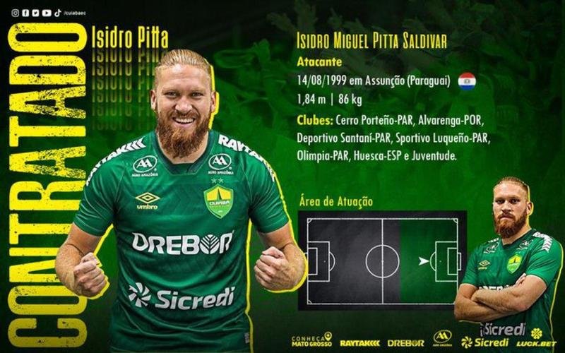 Cuiabá anunciou o atacante Isidro Pitta