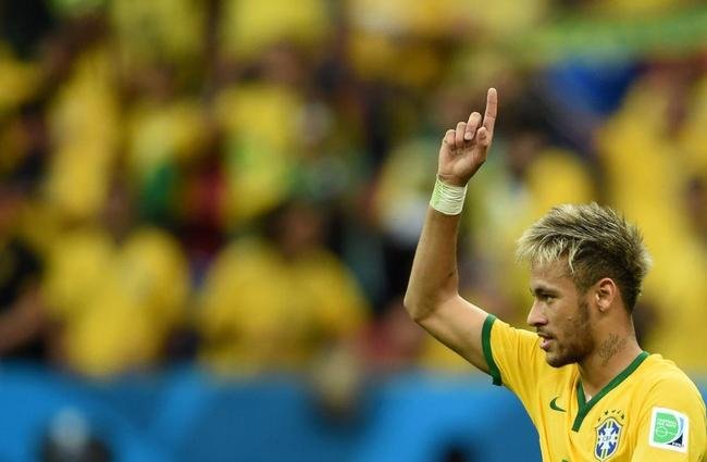 Neymar durante jogo contra Camares na Copa do Mundo de 2014 