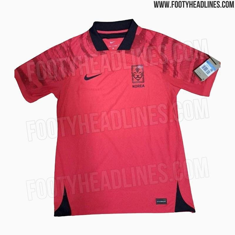 A provvel camisa I da Coreia do Sul para Copa do Mundo foi desenvolvida pela Nike e divulgada de forma antecipada pelo portal Footyheadlines