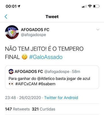 Memes da eliminação do Atlético na Copa do Brasil para o modesto Afogados, de Pernambuco. Galo empatou por 2 a 2 no tempo normal e foi superado por 7 a 6 nos pênaltis