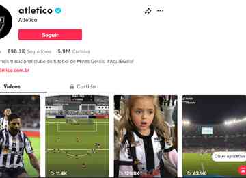Galo somou 38,4 milhões de interações na rede social de vídeos entre janeiro e março de 2022; estudo foi promovido pelo portal Deportes&Finanzas