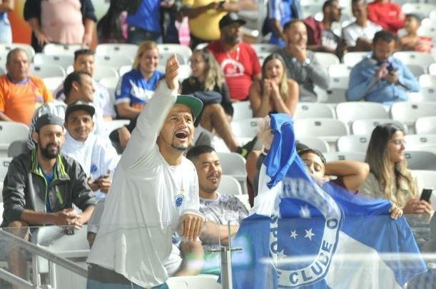 Imagens das torcidas de Cruzeiro e Corinthians no Mineiro
