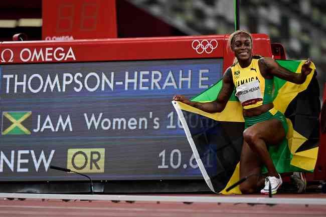 Elaine Thompson-Herah bateu recorde olímpico com tempo de 10s61
