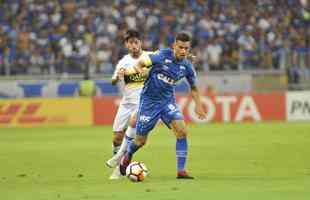 Lances do primeiro tempo de Cruzeiro e Boca Juniors, no Mineiro, pela Copa Libertadores