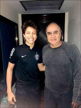 Filho de Marcelo Oliveira, Rafael, de 14anos, joga futsal no Minas