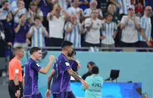 Julin lvarez marcou o segundo gol da Argentina sobre a Polnia no Estdio 974, em duelo pelo Grupo C da Copa do Mundo