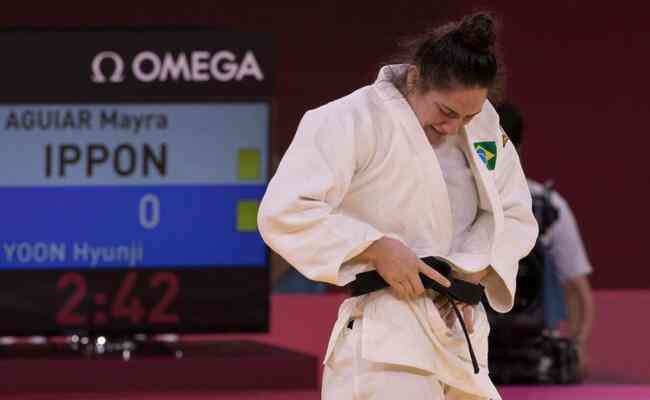 Mayra Aguiar conquistou a medalha de bronze em Tóquio ao vencer a sul-coreana Hyun-Ji Yoon