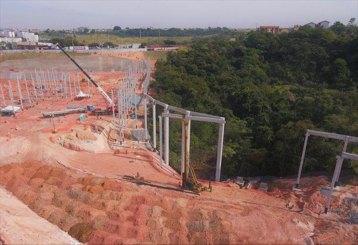 Fotos da Arena MRV, futuro estdio do Atltico, divulgadas nesta sexta (21/5) mostram boa parte da estrutura metlica instalada
