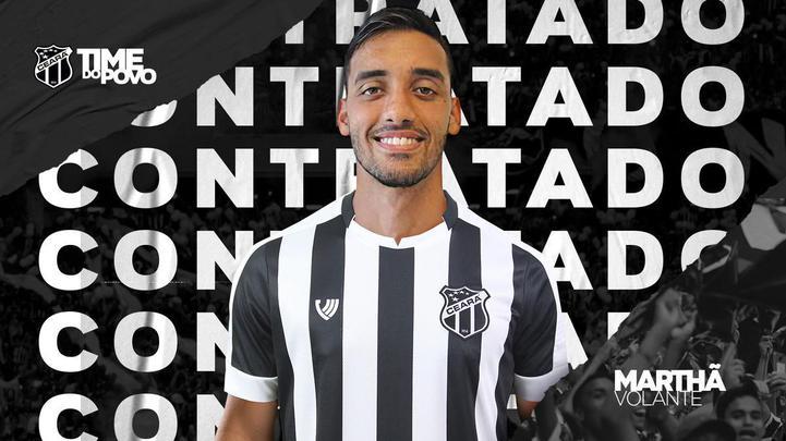 O Ceará anunciou a contratação do volante Marthã, que estava no Lviv, da Ucrânia