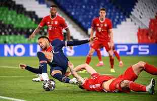 Fotos do duelo entre PSG e Bayern de Munique, em Paris, pela volta das quartas de final da Liga dos Campees da Europa.