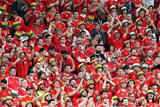 Fotos dos torcedores de Estados Unidos e Pas de Gales durante jogo pelo Grupo B da Copa do Mundo