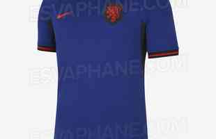 A provvel camisa II da Holanda para a Copa do Mundo foi desenvolvida pela Nike e divulgada de forma antecipada pelo portal Esvaphane
