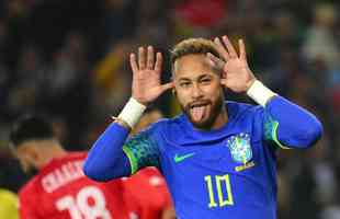 1 - Neymar - 77 gols em 124 jogos