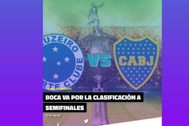 Cronica destaca a vantagem do Boca Juniors na disputa pela classificao com o Cruzeiro 