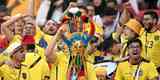 Torcedores do Equador no jogo de abertura da Copa do Mundo