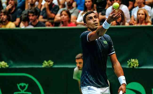 Thiago Monteiro no conseguiu superar Joo Sousa, que definiu para Portugal