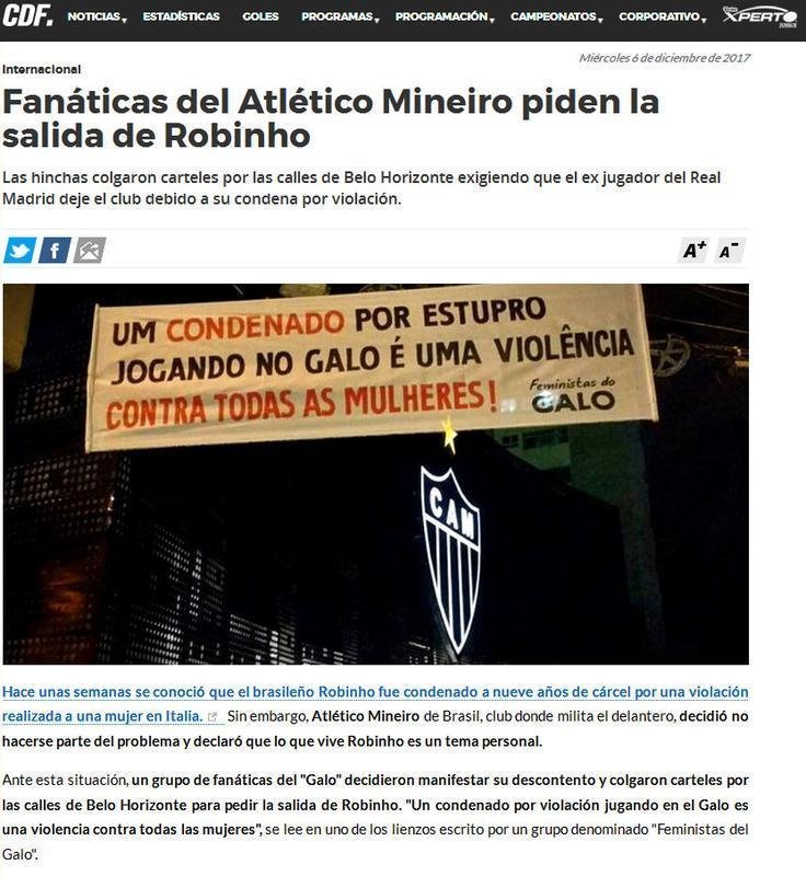 CDF (Chile) - Fanticas do Atltico pedem a sada de Robinho