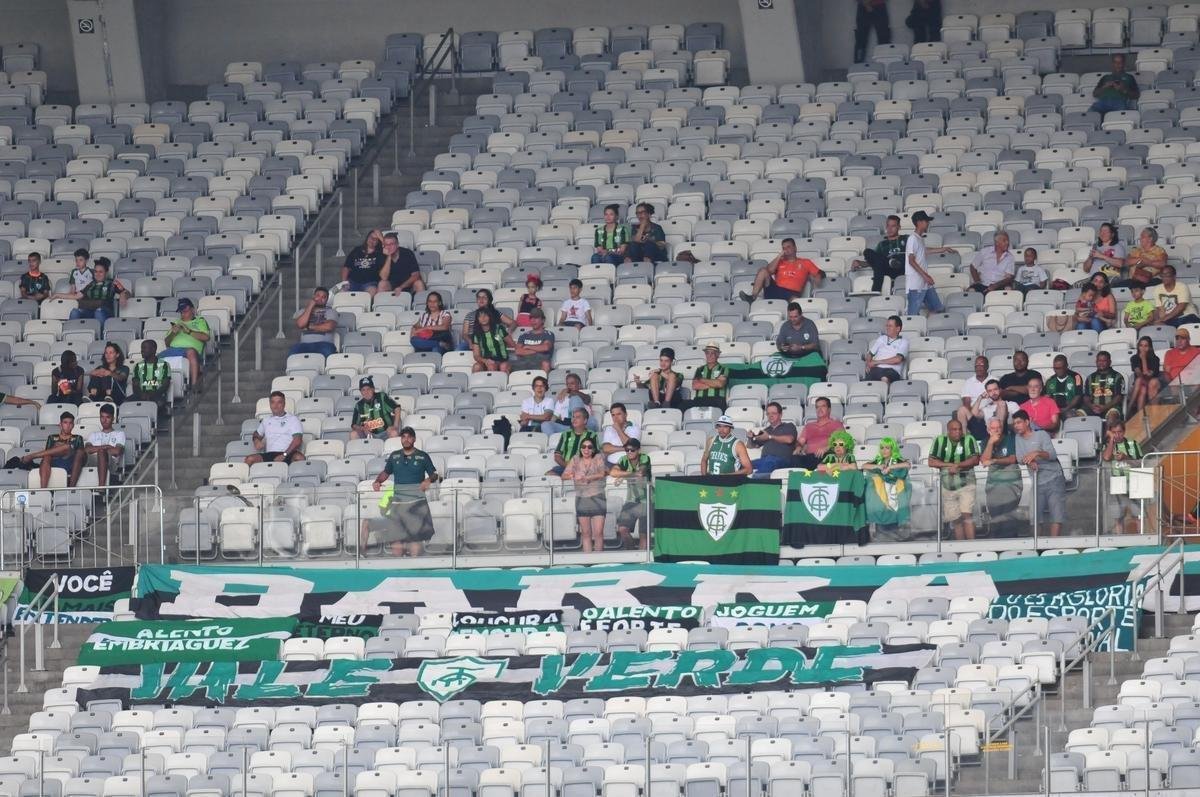Fotos das torcidas de Atltico e Amrica no clssico deste domingo, no Mineiro, pela 10 rodada do Estadual