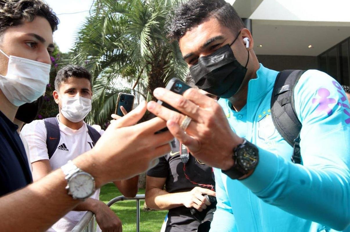 Chegada da Seleo Brasileira a Belo Horizonte, para jogo contra o Paraguai, pelas Eliminatrias