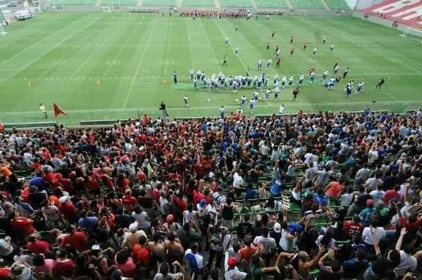 Imagens do jogo entre Minas Locomotiva e Get Eagles no Independncia