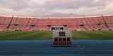 Na vspera de jogo contra a Universidad de Chile, pela Copa Libertadores, elenco do Cruzeiro fez reconhecimento de gramado do Estdio Nacional, em Santiago (Lauro Lopes/TV Alterosa)